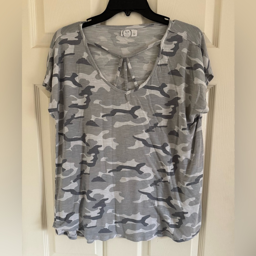 Gray Camouflage Women's Top